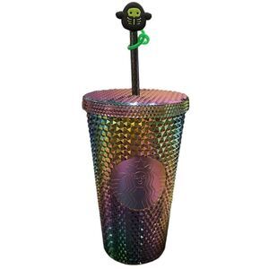 Starbucks 2023 Grande LimitedEdition Halloween Black Bling Oil Slick Tumbler New